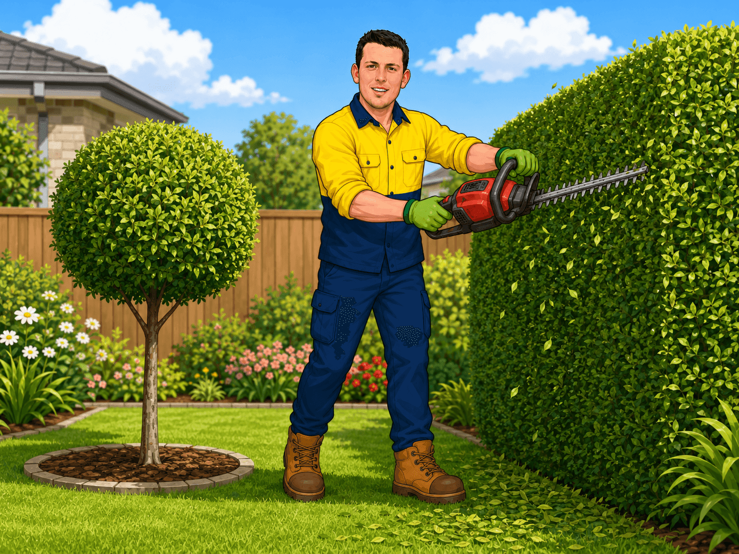 Hedge & small tree trimming — neat hedges and small trees
